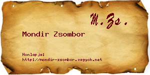 Mondir Zsombor névjegykártya